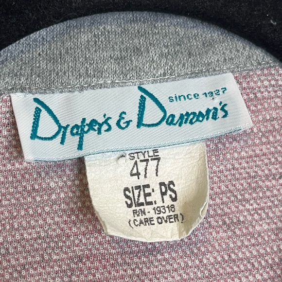 VTG 90s Draper’s & Damon’s Size PS Pink & Gray Floral Cardigan Sweater - Picture 3 of 7
